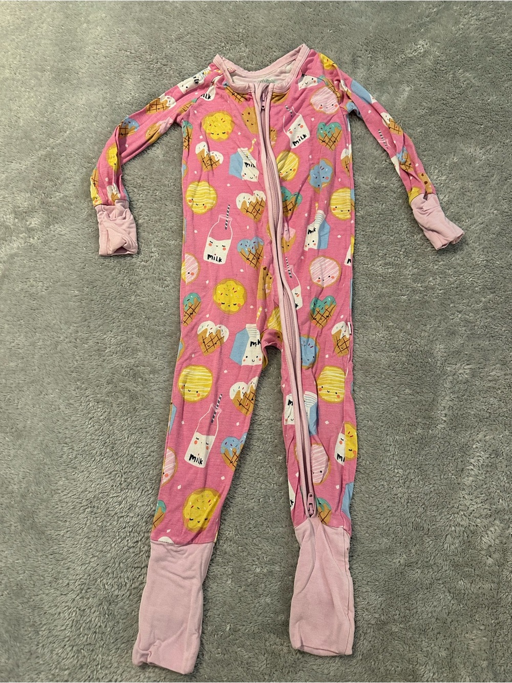Little Sleepies Pink Milk and Cookies Zippy 6-12 Months